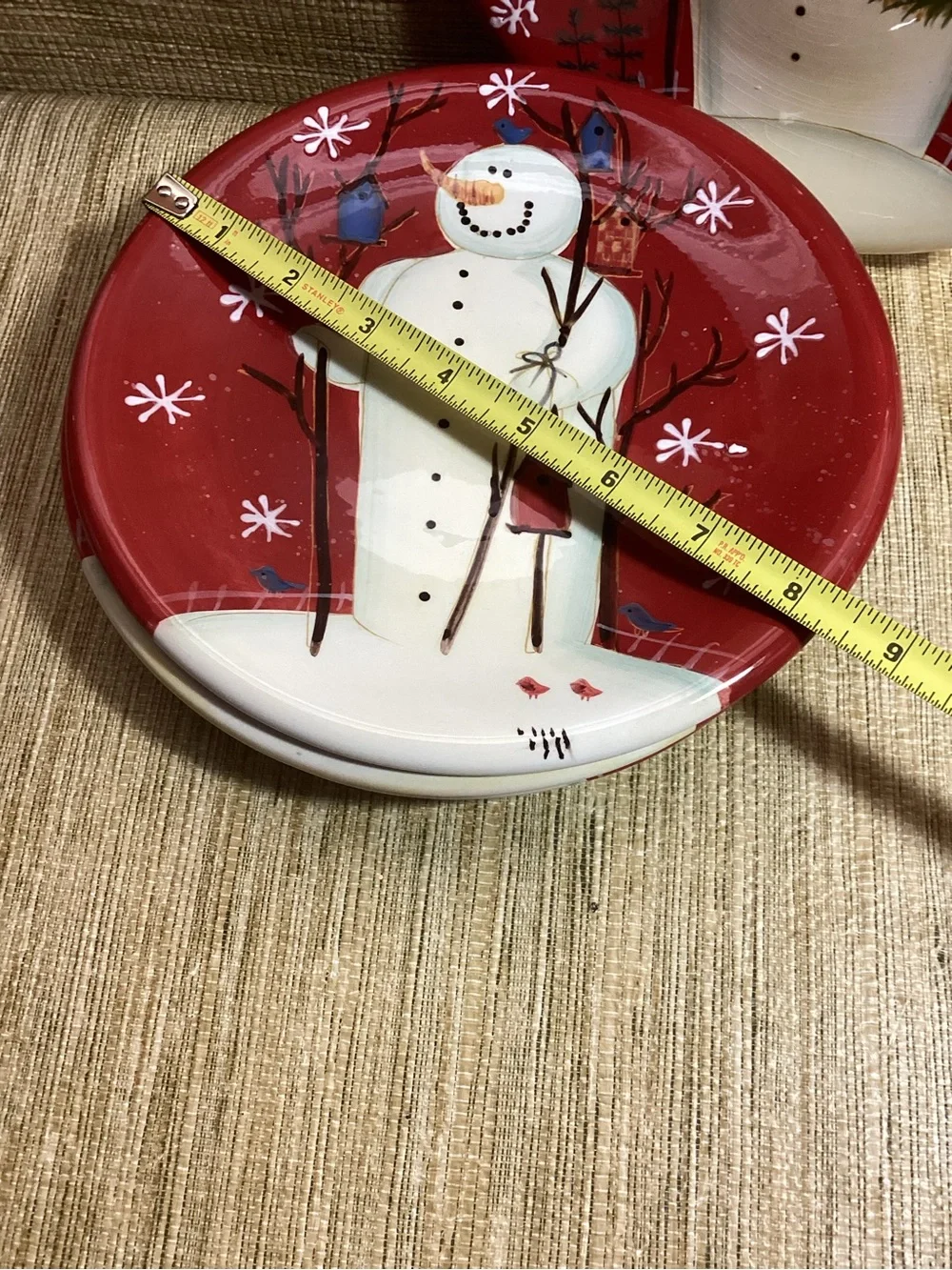 Certified International Salad Plates 4 8.25 Snowmen Plates by Mary Beth Baxter